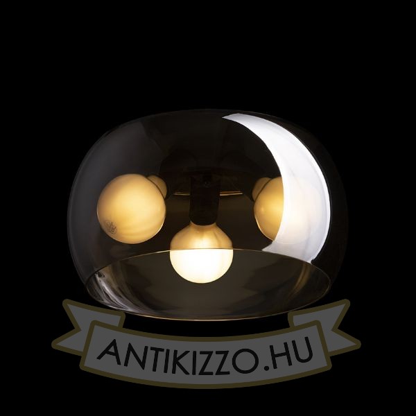 AMANDA mennyezeti lámpa matt fekete füstös üveg 230V LED E27 3x15W