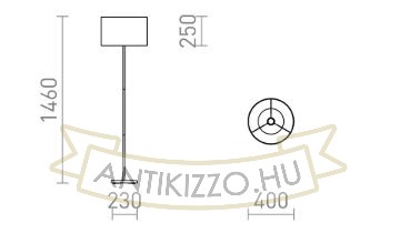 NYC/RON 40/25 állólámpa  Chintz világosszürke/króm 230V LED E27 15W