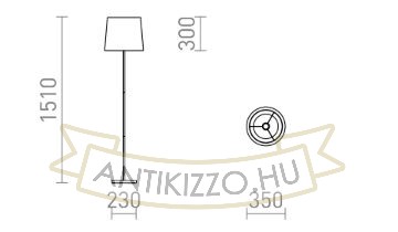 NYC/CONNY 35 állólámpa  Polycotton fehér/króm 230V LED E27 15W