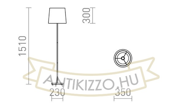 NYC/CONNY 35 állólámpa  Polycotton fehér/króm 230V LED E27 15W