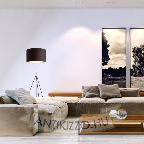 LUTON/RON 55 állólámpa  Polycotton fekete/fekete/fém 230V LED E27 15W