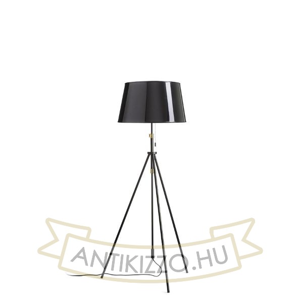 LUTON/RIDICK állólámpa csillogó fekete arany fólia/fekete/fém 230V LED E27 15W