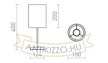 NYC/RON 15/20 asztali lámpa  Polycotton fekete/nikkel 230V LED E27 15W