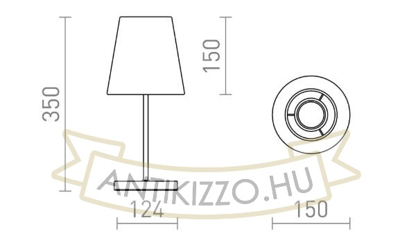 NYC/CONNY 15/15 asztali lámpa  Polycotton fehér/króm 230V LED E27 11W