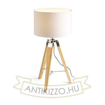 ALVIS/RON 40 asztali lámpa  Polycotton fehér/bambusz 230V LED E27 15W