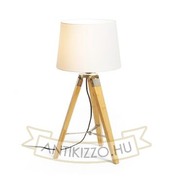 ALVIS/AMBITUS 30 asztali lámpa  Polycotton fehér/bambusz 230V LED E27 15W