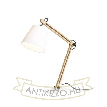 NIZZA asztali lámpa Polycotton fehér/fa 230V LED E14 7W