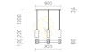 LIZ III 80 függő lámpa fekete üveg/króm 230V LED E27 3x15W