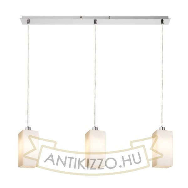 LIZ III 80 függő lámpa  opál üveg/matt nikkel 230V LED E27 3x15W