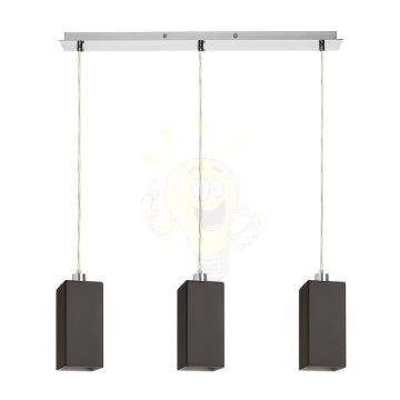 LIZ III 60 függő lámpa fekete üveg/króm 230V LED E27 3x15W