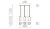 LIZ III 60 függő lámpa fekete üveg/króm 230V LED E27 3x15W
