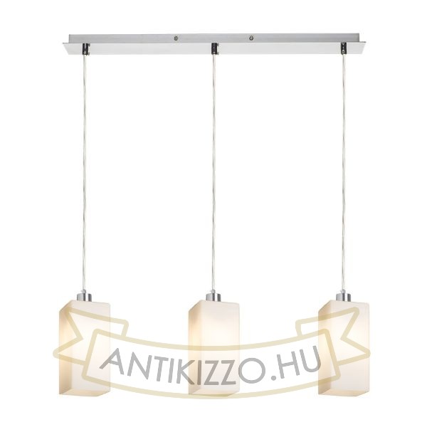 LIZ III 60 függő lámpa  opál üveg/króm 230V LED E27 3x15W