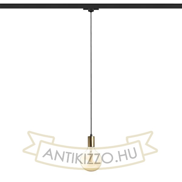 ARAQ három áramkörös sínen függő lámpa  szálcsiszolt sárgaréz/fekete 230V LED E27 15W