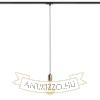 ARAQ egy áramkörös sínen függő lámpa  szálcsiszolt sárgaréz/fekete 230V LED E27 15W