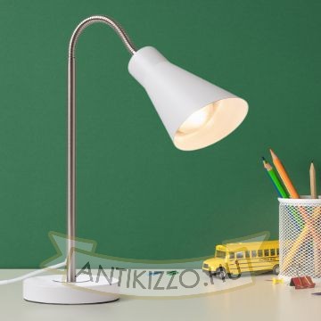ANIKA asztali lámpa matt fehér matt nikkel 230V LED E27 15W