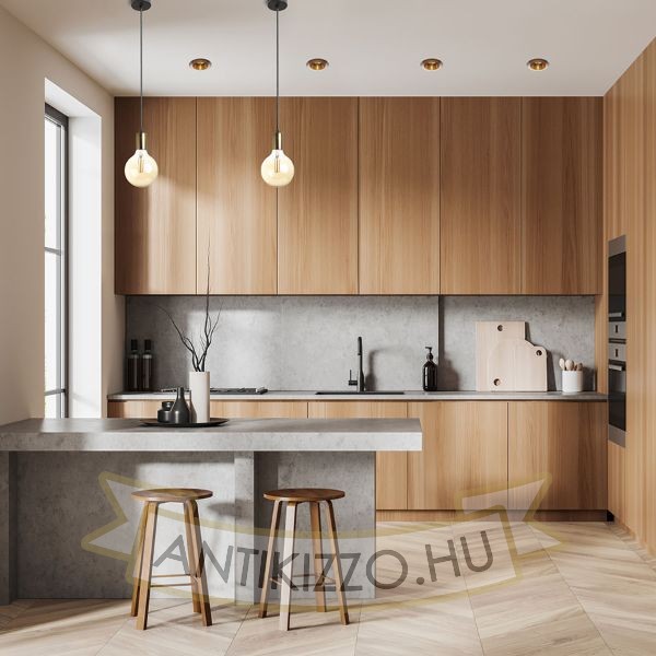 ARAQ függő lámpa  szálcsiszolt sárgaréz/fekete 230V LED E27 15W
