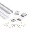 LED PROFILE D felületre szerelhető 1m  alumínium/tej akril 