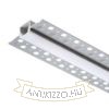 LED PROFILE B süllyesztett 1m  alumínium/tej akril 