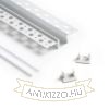 LED PROFILE B süllyesztett 1m  alumínium/tej akril 