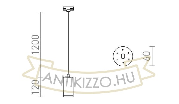 BELENOS háromfázisú áramkörös sínre függő lámpa fehér  230V LED GU10 9W