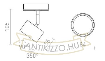 PIXEL egy áramkörös sínre fekete 230V LED GX53 7W