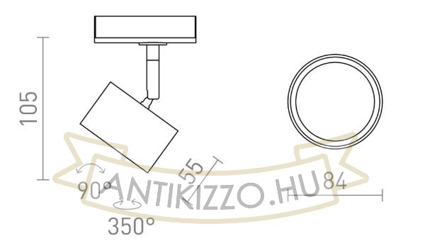 PIXEL egy áramkörös sínre fekete 230V LED GX53 7W