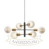 ARTEMIA 6 függő lámpa fekete szálcsiszolt sárgaréz 230V LED E27 6x15W