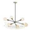 ARTEMIA 6 rúdon fekete szálcsiszolt sárgaréz 230V LED E27 6x15W