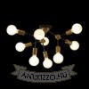 ARTEMIA 9 mennyezeti lámpa fekete szálcsiszolt sárgaréz 230V LED E27 9x15W