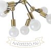 ARTEMIA 9 mennyezeti lámpa fekete szálcsiszolt sárgaréz 230V LED E27 9x15W