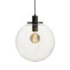 BOULDER 30 függő lámpa tiszta üveg/fekete 230V LED E27 15W
