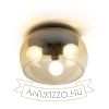 AMANDA mennyezeti lámpa matt fekete borostyánsárga üveg 230V LED E27 3x15W