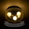 AMANDA mennyezeti lámpa matt fekete borostyánsárga üveg 230V LED E27 3x15W