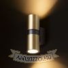 MANO fali lámpa szálcsiszolt sárgaréz/fekete 230V LED GU10 2x8W IP54