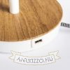KEITH/ALVIS 24 asztali lámpa USB-vel fehér bükk 230V LED E27 11W