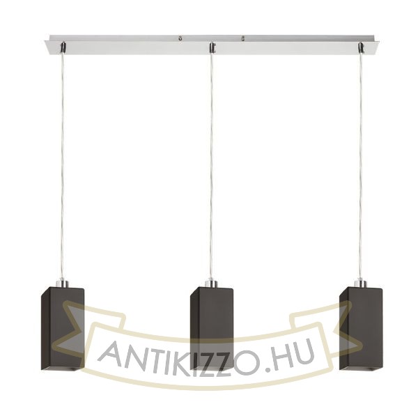 LIZ III 80 függő lámpa fekete üveg/matt nikkel 230V LED E27 3x15W