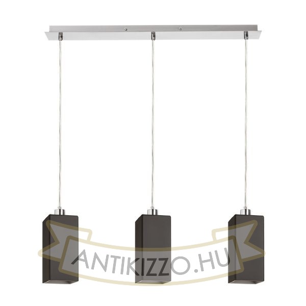 LIZ III 60 függő lámpa fekete üveg/matt nikkel 230V LED E27 3x15W