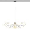 ARAQ három áramkörös sínen függő lámpa  szálcsiszolt sárgaréz/fekete 230V LED E27 15W