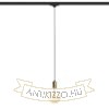 ARAQ három áramkörös sínen függő lámpa  szálcsiszolt sárgaréz/fekete 230V LED E27 15W