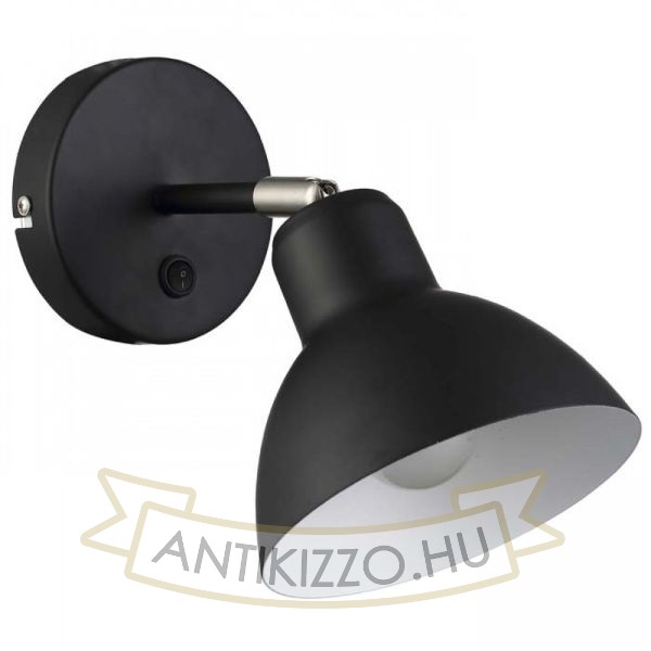 BAROQUE fali lámpa fekete króm 230V LED E27 11W