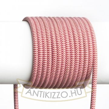 FIT 3x0,75 1fm textil kábel piros/fehér  