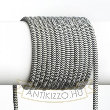 FIT 3x0,75 1fm textil kábel fekete/fehér  