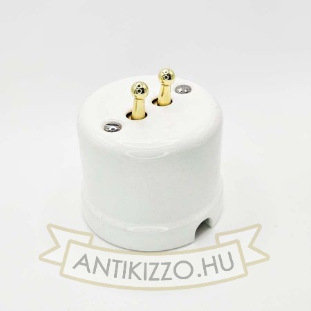 Porcelán billenő kapcsoló, falonkívüli, fehér, dupla alternatív, 106+6 MOTO