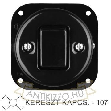 Egyes billenő fekete porcelán kereszt-kapcsolóbetét