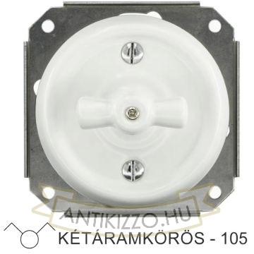 Fehér porcelán csillár forgókapcsoló betét, süllyesztett