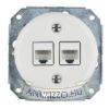 Kép Fehér porcelán dupla RJ45 süllyesztett csatlakozóbetét