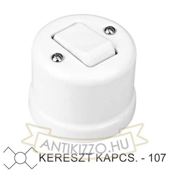 Fehér porcelán falon kívüli kereszt- billenőkapcsoló
