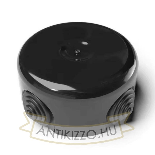 Fekete porcelán falonkívüli kötődoboz 90x45mm