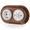 Kettes sötétbarna fa sorolókeret süllyesztett porcelán egységekhez