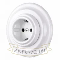 Fehér porcelán konnektor, falba süllyesztett kerettel - BONOLO